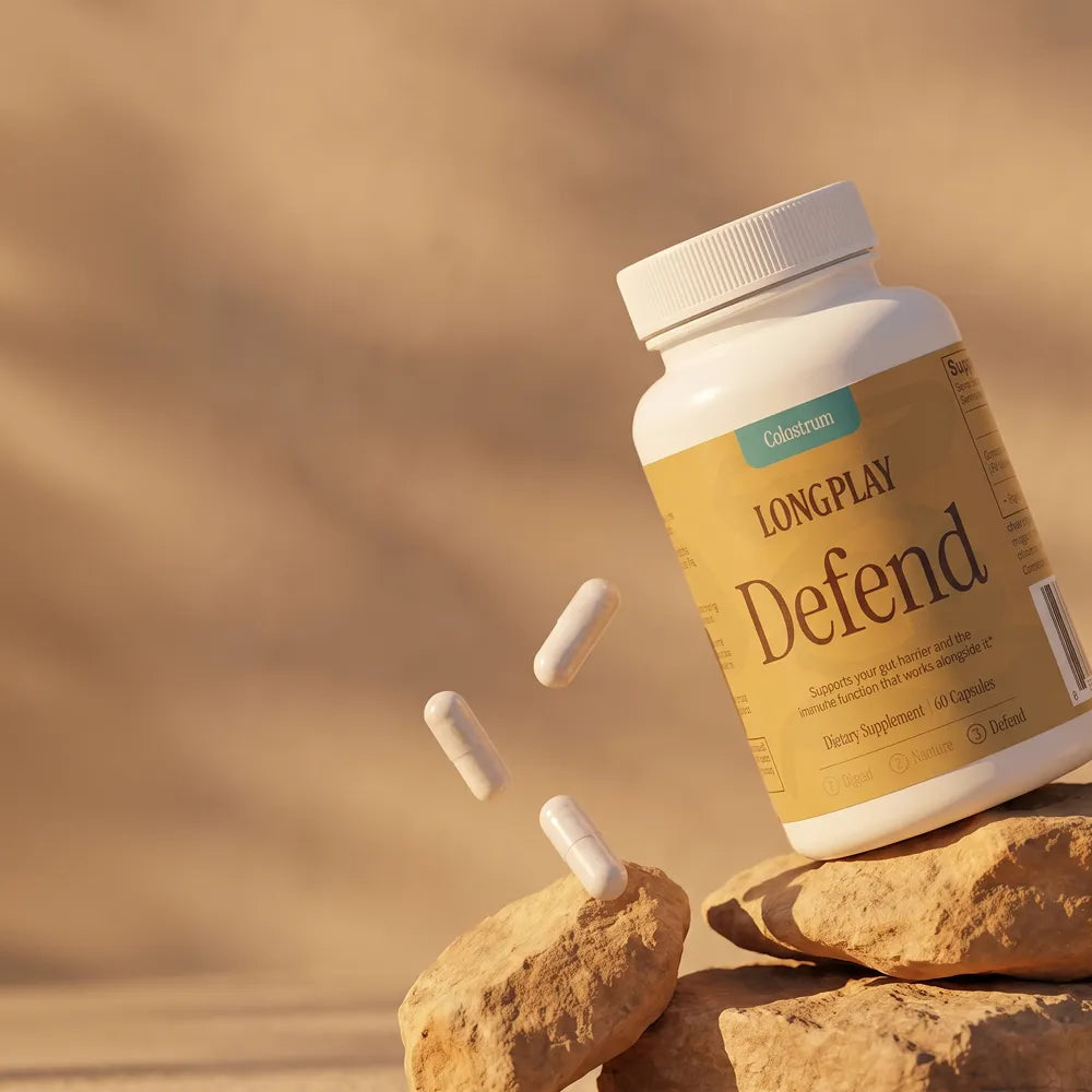 Longplay Defend colostrum capsules shown to indicate size