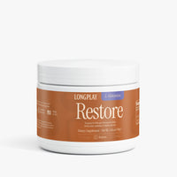 Longplay Groundwork Restore L-glutamine powder container, front label